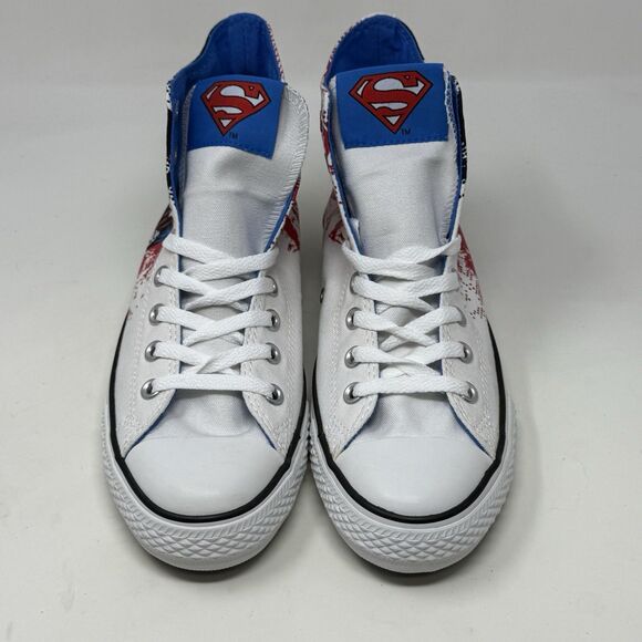 Converse All Star Hi DC Comics Superman Shoes Mens 8 Womens 10 White Red Graphic - Picture 8 of 15